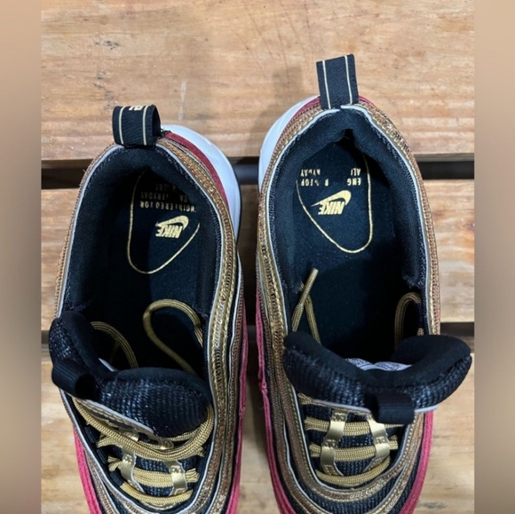 NWOT Nike Air Max 97 Red and Gold Sequins - Picture 8 of 8